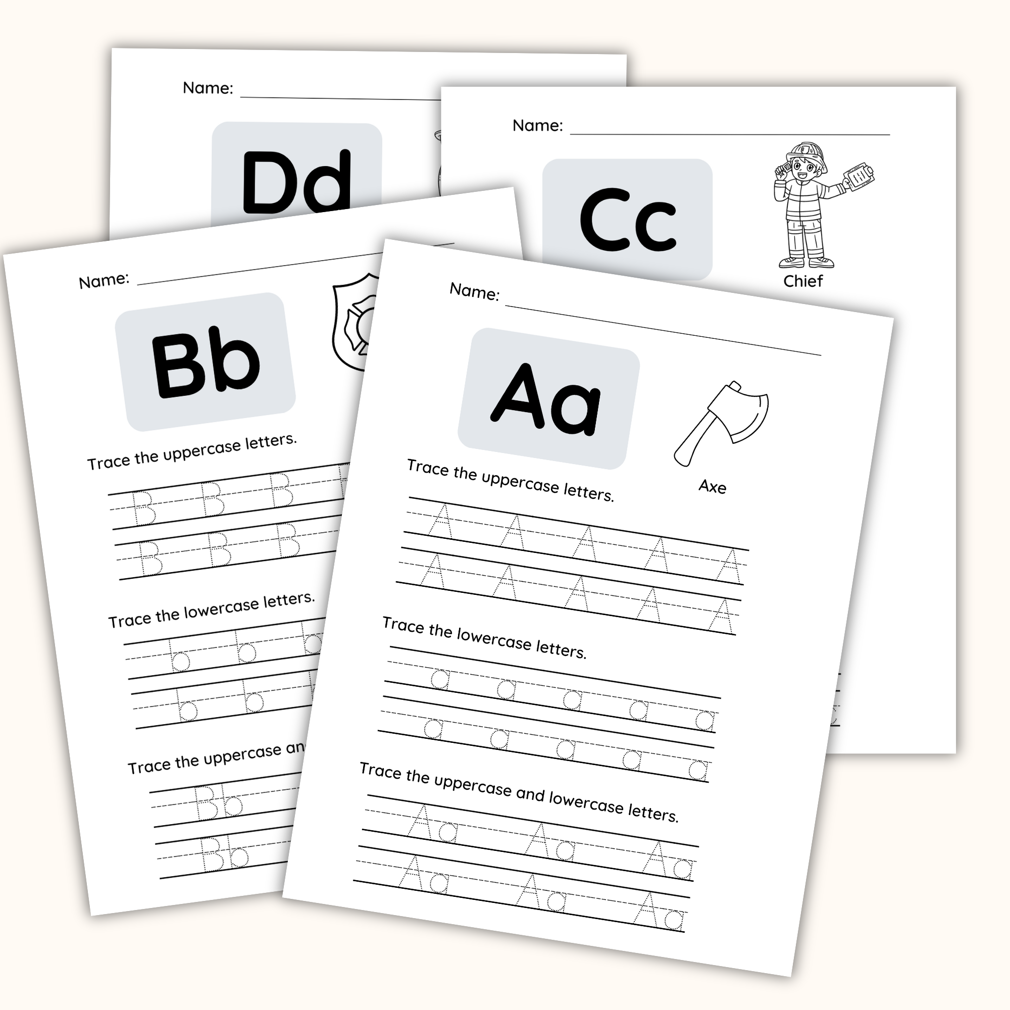 Firefighter Kids Worksheets