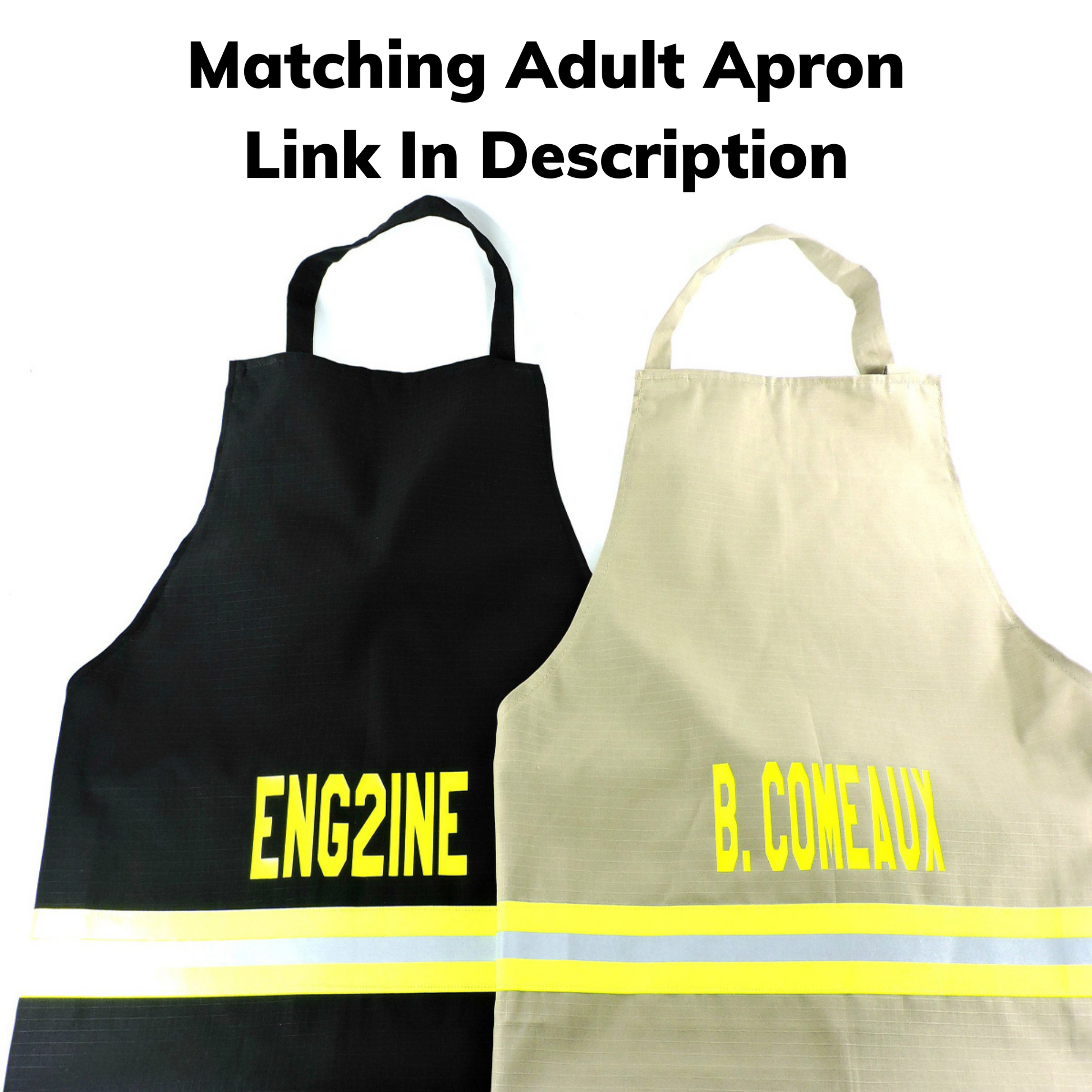 you can order a matching adult size firefighter apron. link in description