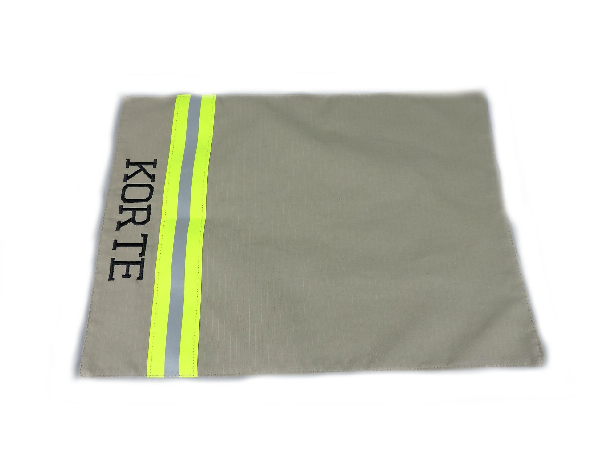 Tan fabric neon yellow reflective tape Firefighter Placemats
