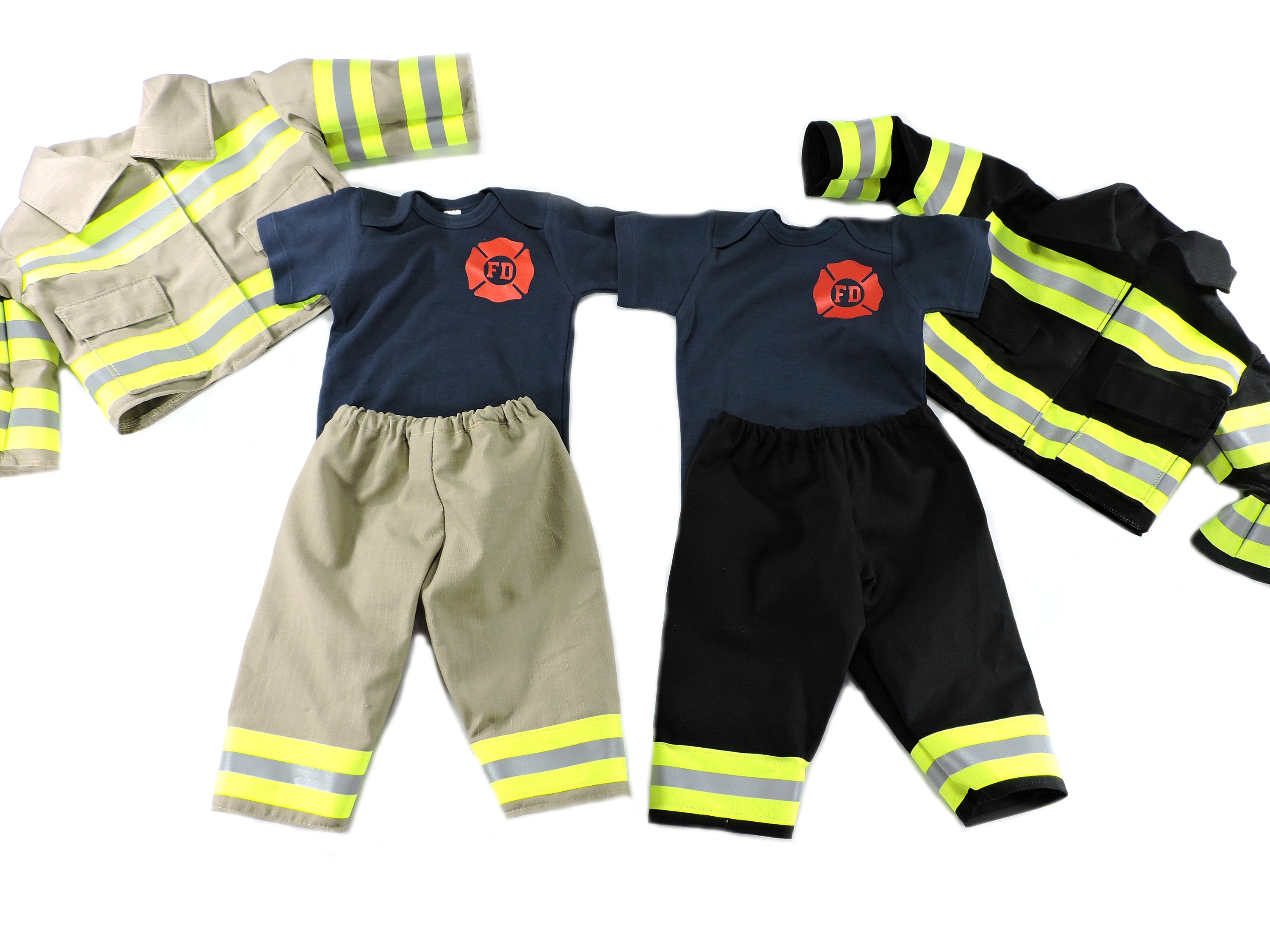 Firefighter baby boy outfit and jacket