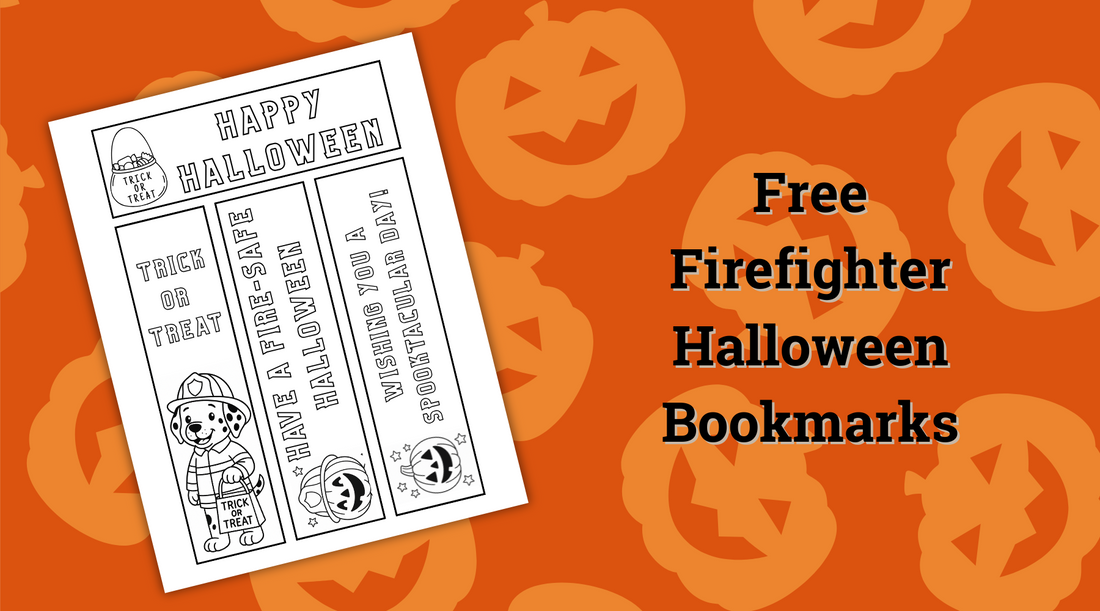 Printable firefighter bookmarks with Halloween designs