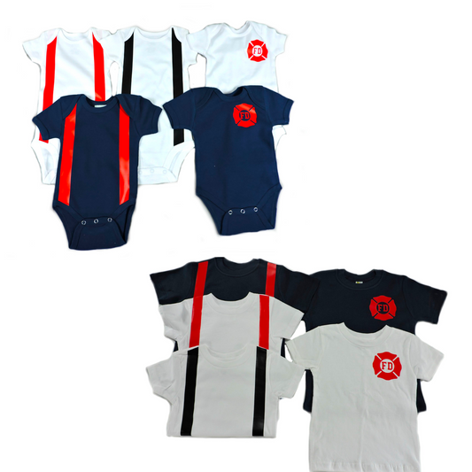 Firefighter style baby And Toddler shirts