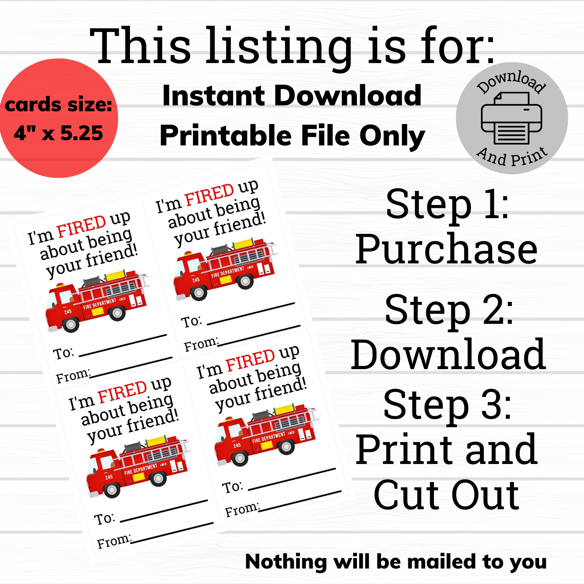 how to order Printable Firefighter Valentine, Fired up About Being Your Friend