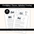 PRINTABLE Firefighter Theme Alphabet Tracing
