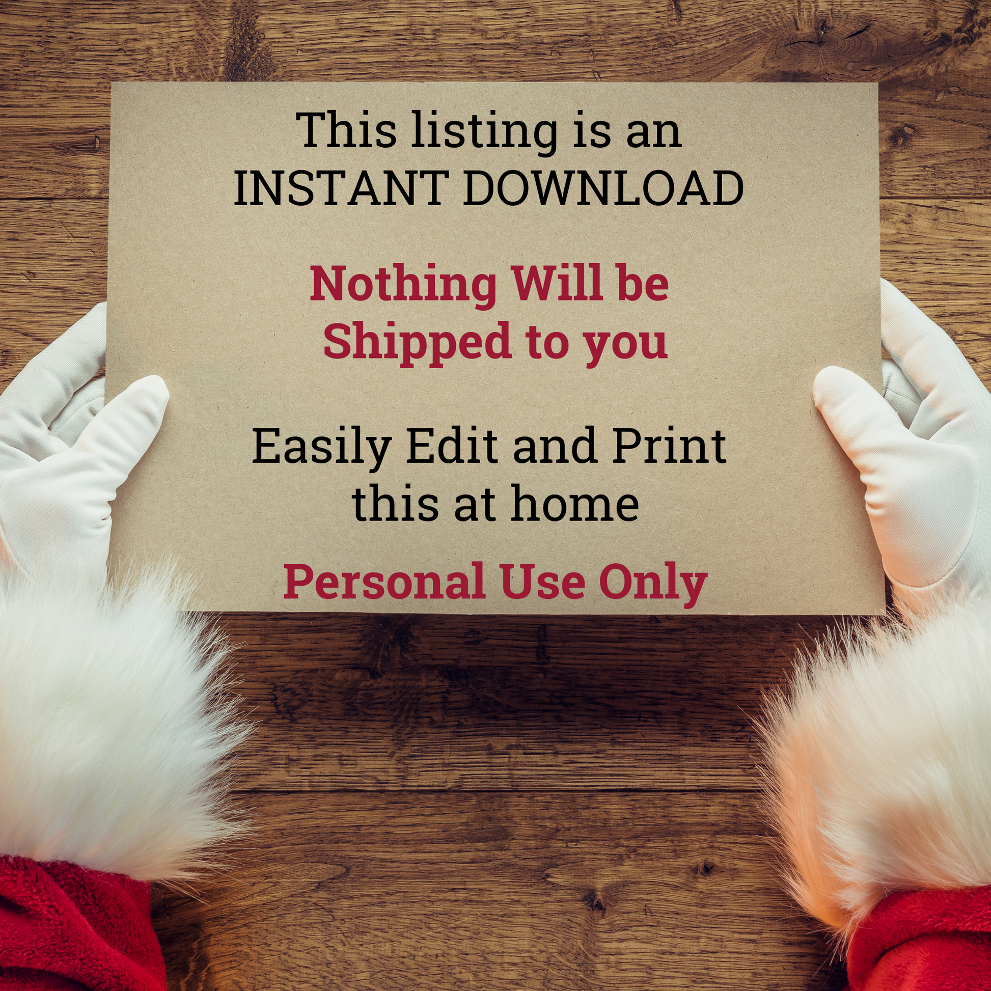 instant download nothing will be shipped to you