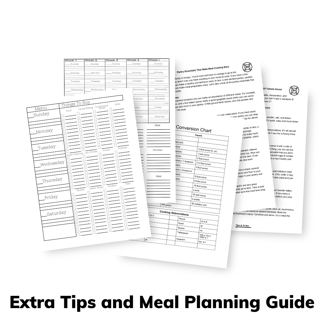 extra tips and meal planning guide included