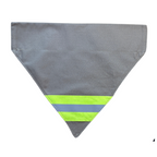 tan fabric and neon yellow reflective tape firefighter dog bandana