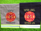 Firefighter Maltese Cross Garden Flag with Two Names