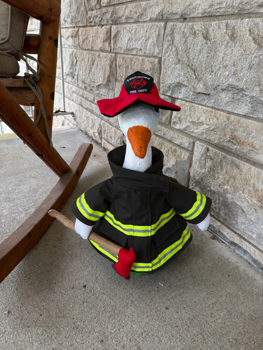 Firefighter Porch Goose Outfit