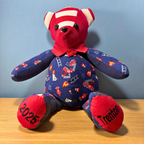 Memory Bear Made out of your loved ones clothing  this bear was made from baby boy clothing. 