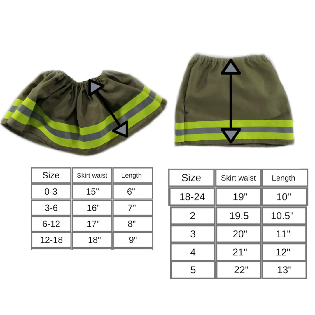 Firefighter Baby or Toddler Girl Skirt