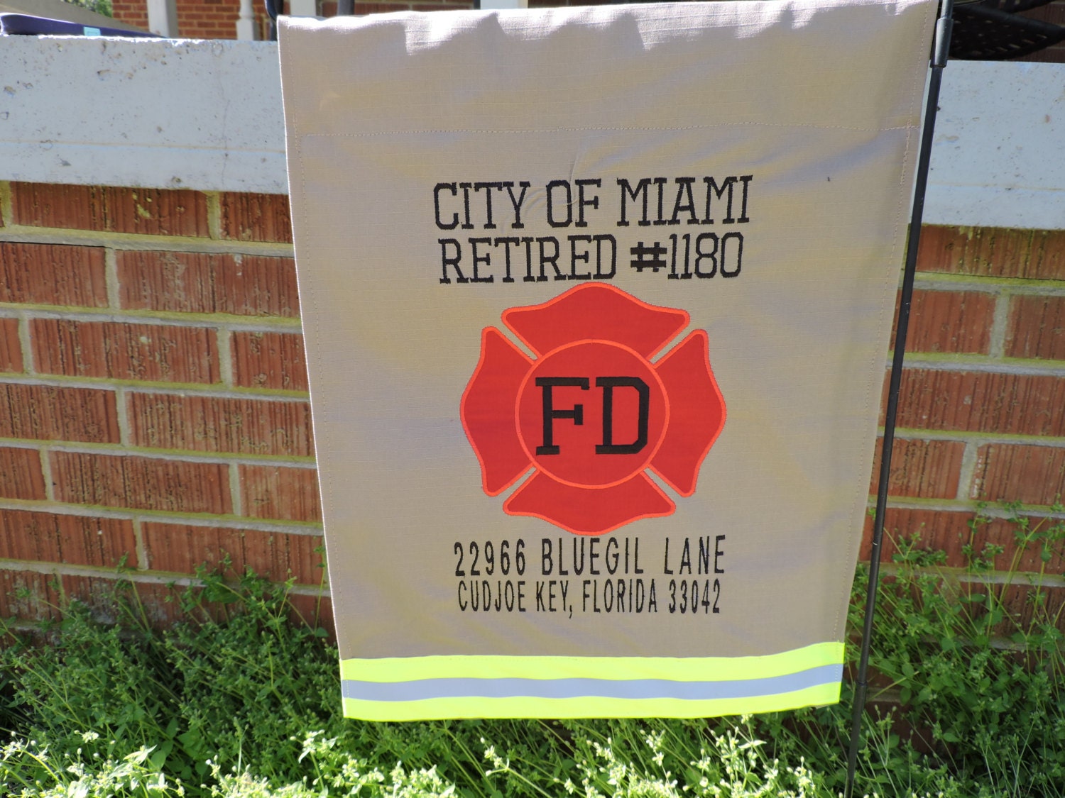 Firefighter Address Garden flag