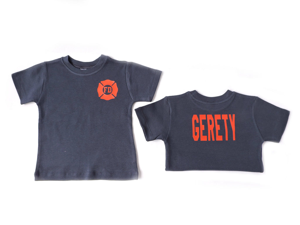 Blue Shirt Maltese Cross Firefighter Toddler Shirt