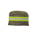 tan fabric and neon yellow reflective tape Firefighter Change purse