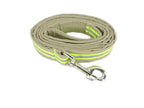 Tan fabric with neon yellow reflective tape Firefighter Dog Leash