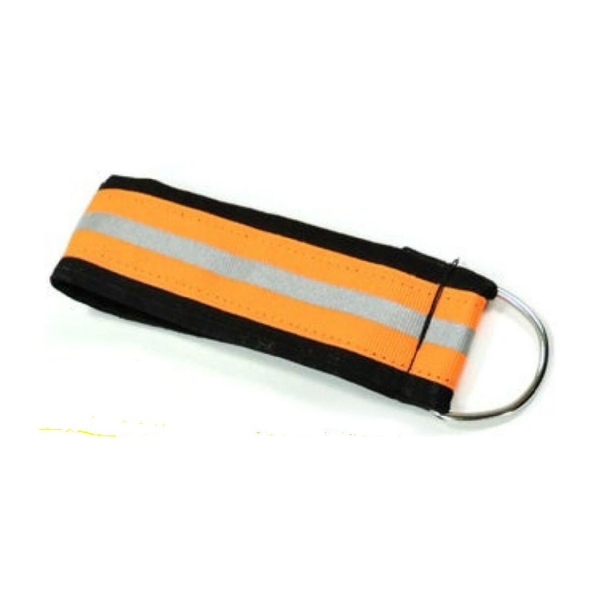 black fabric neon orange reflective tape firefighter keychain