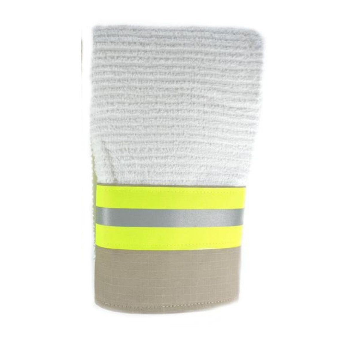 tan fabric with neon yellow reflective tape Firefighter Kitchen Towel