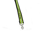 black fabric with neon yellow reflective tape with a name added firefighter lanyard 