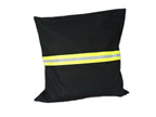 black fabric neon yellow reflective tape Firefighter Pillow cover