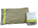 tan fabric with neon yellow reflective tape Firefighter gift set pillowcase and bath towel