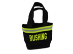 Black Fabric Neon Yellow Reflective Tape Firefighter Wife Purse with name added