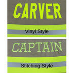 name styles  vinyl or embroider stitching 