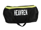 black fabric with neon yellow reflective tape Firefighter Duffle bag