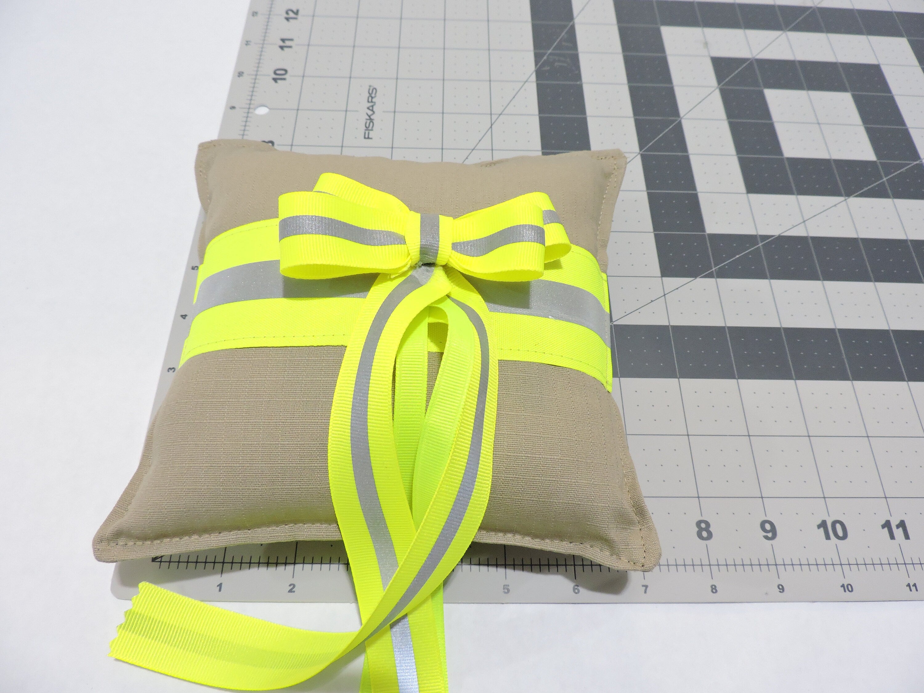 size of Firefighter wedding Ring Bearer Pillow