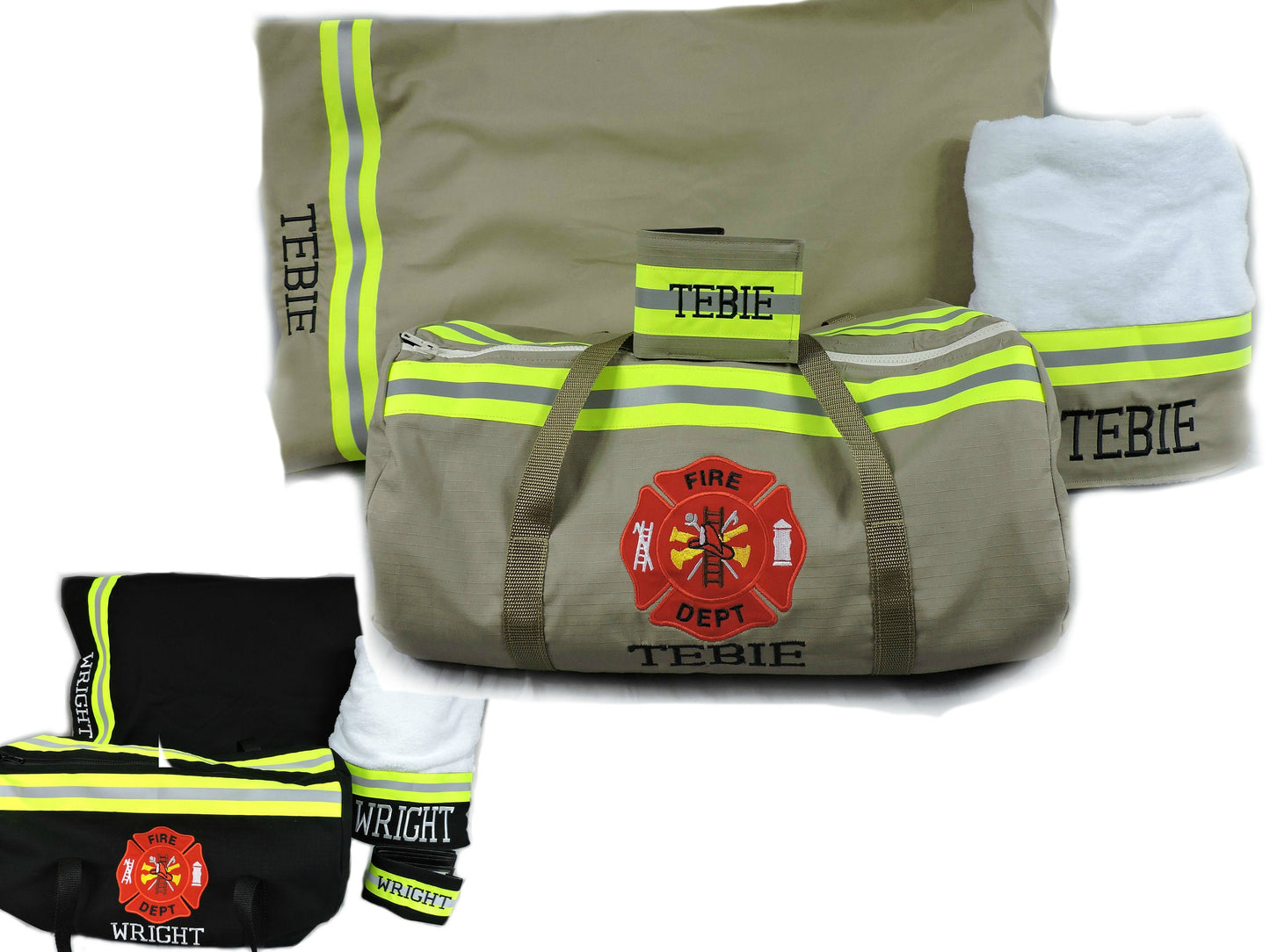Firefighter Duffel bag, pillowcase, bath towel, wallet gift set