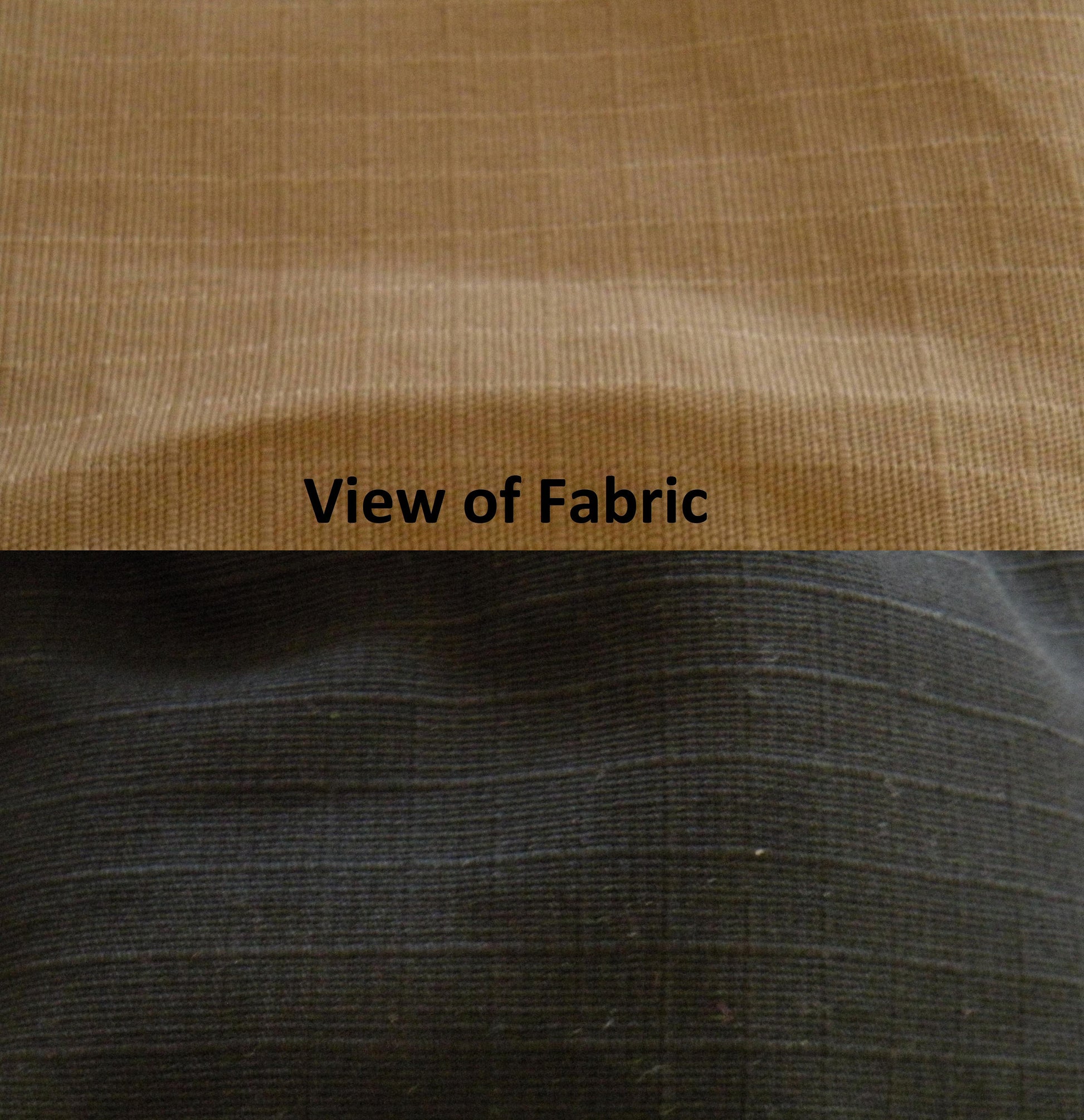 view of tan and black fabric 100% cotton ripstop