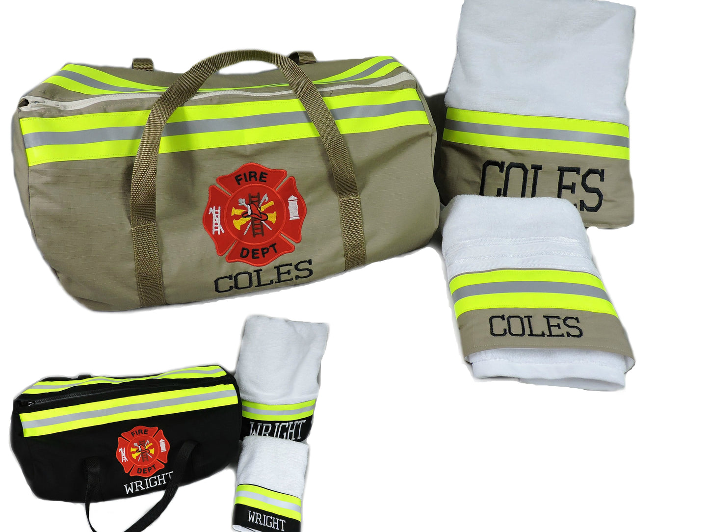 Firefighter Duffel bag, bath and hand towel gift set