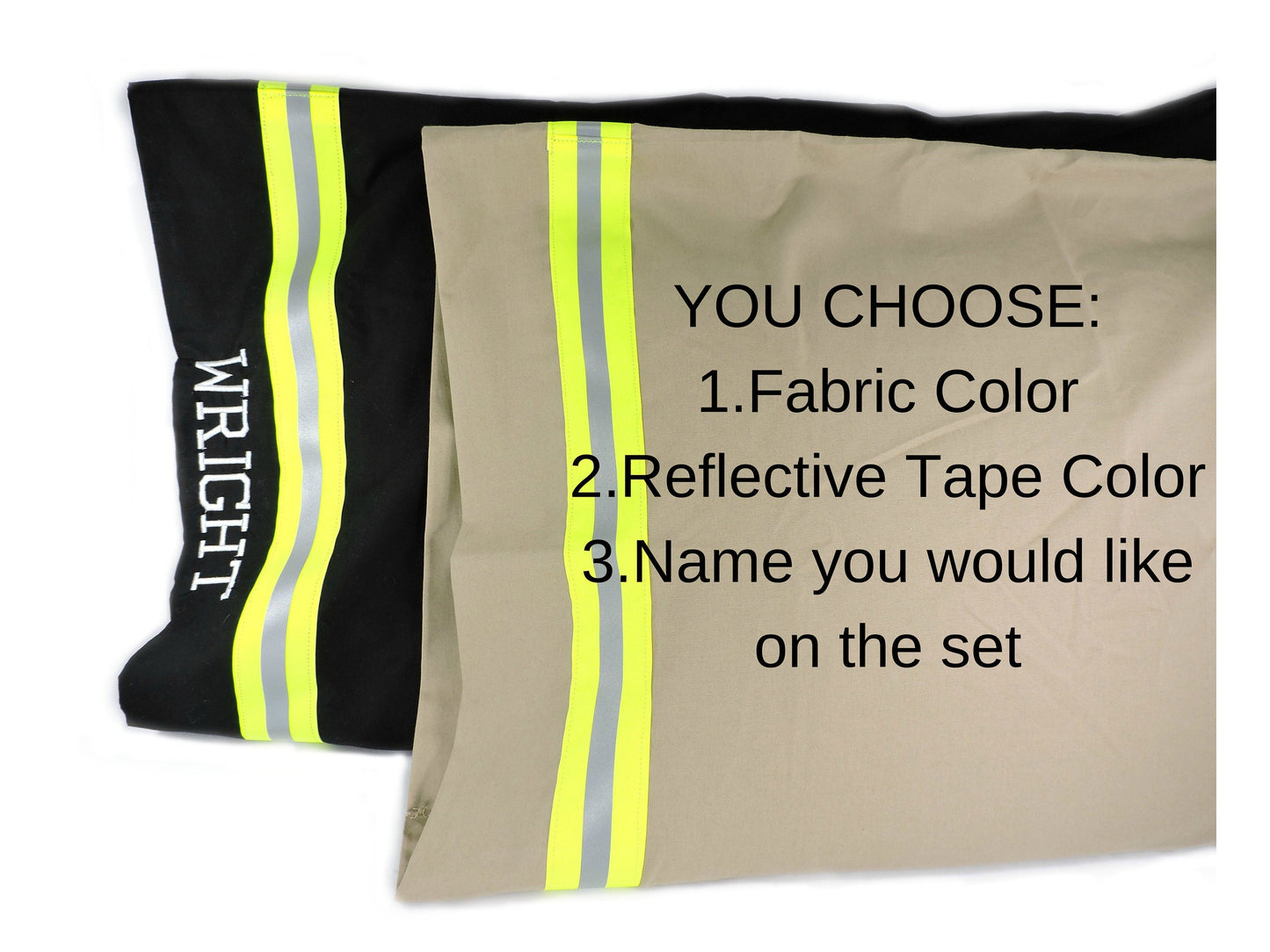 firefighter pillowcase with directions on how to order