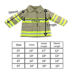 size chart for Firefighter toddler girl  jacket