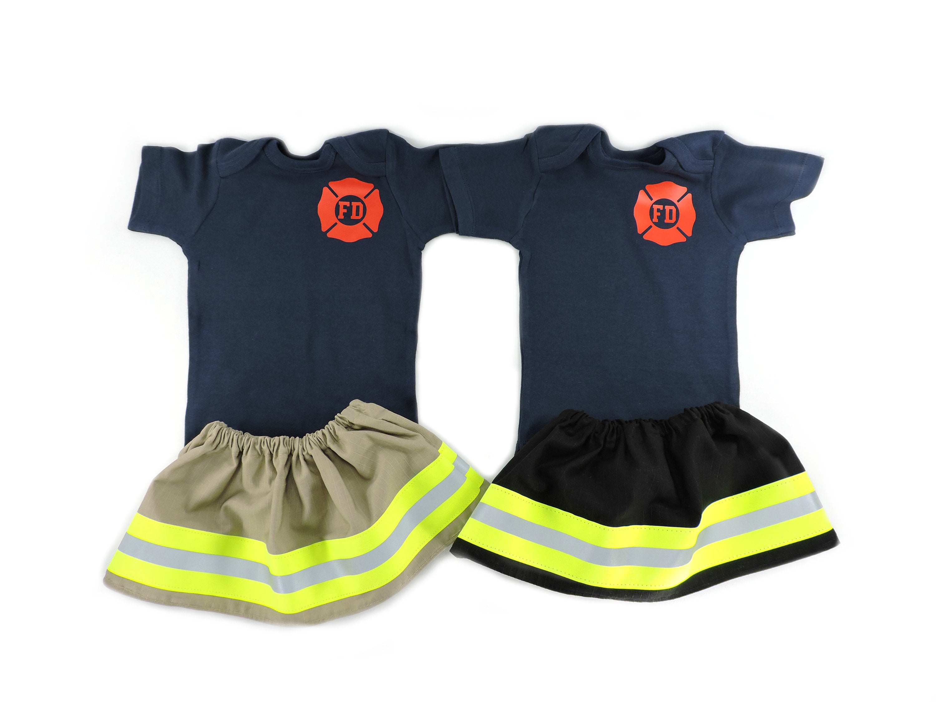 Firefighter Baby Girl Outfit Maltese Cross Shirt