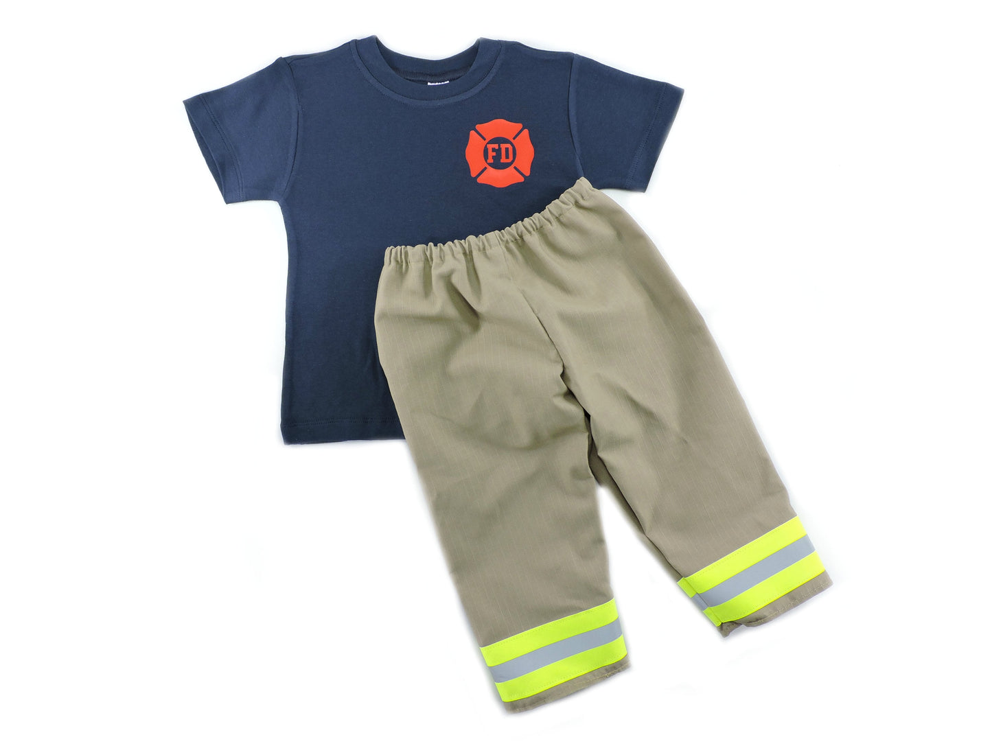 Tan Firefighter Toddler Boy Outfit