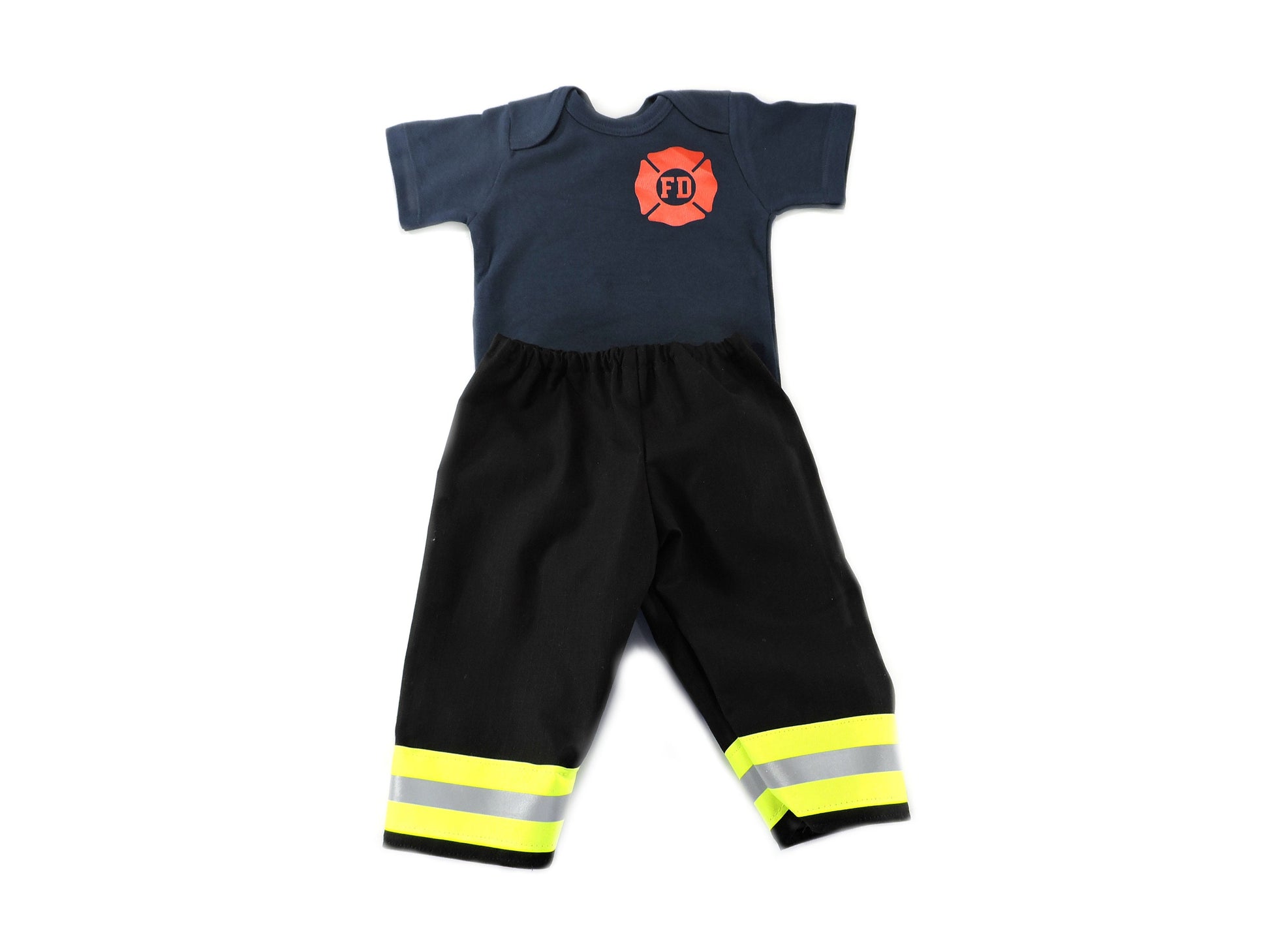 Black Fabric Baby Boy Firefighter Costume