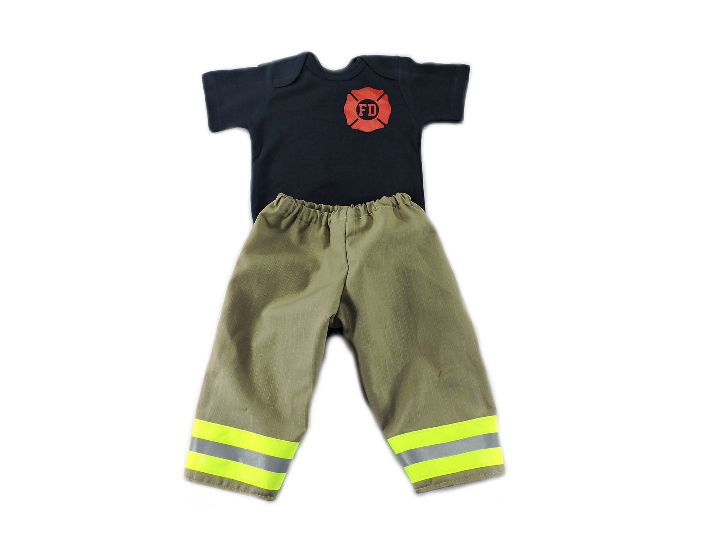 Tan Fabric Baby Boy Firefighter Costume