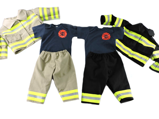 Firefighter baby boy outfit and jacket 