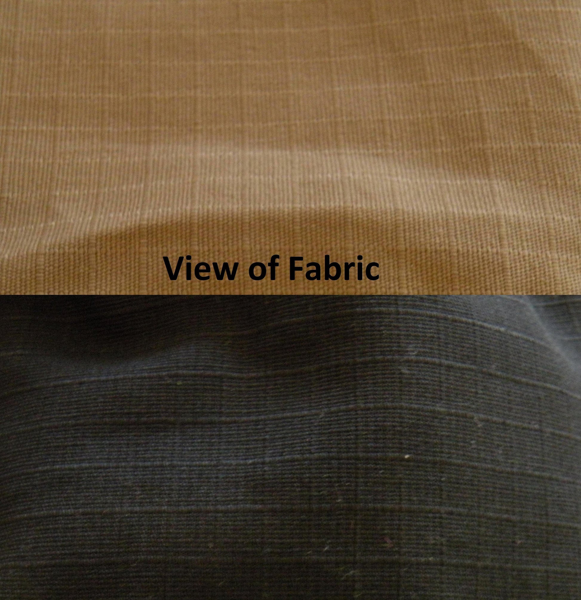 view of tan and black fabric 100% cotton ripstop 