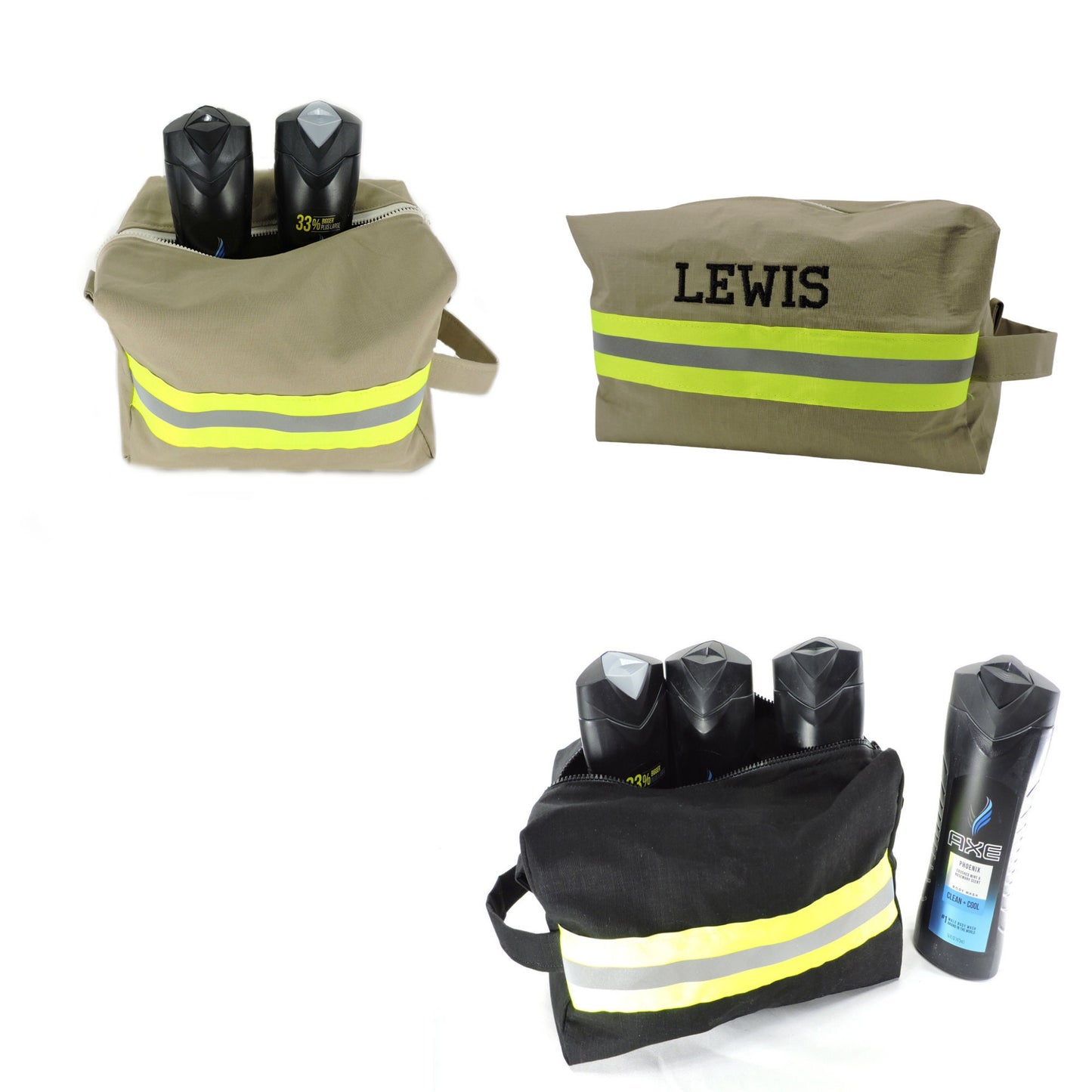 firefighter travel bag with items inside