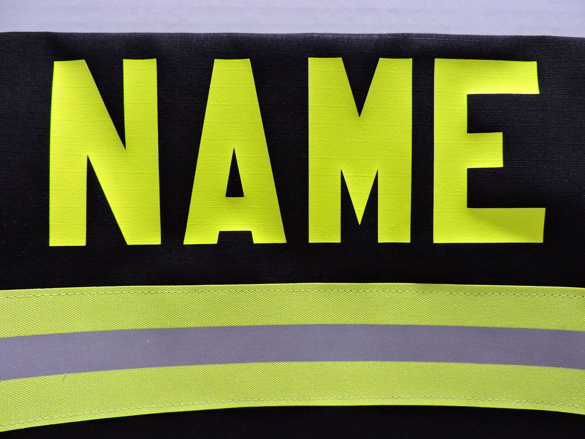 name shown close up